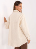 Giacca camicia beige casual con tasche