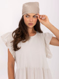 Abito oversize beige con volant