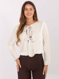 Cardigan corto elegante con paillettes, beige