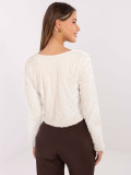 Cardigan corto elegante con paillettes, beige