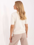 Pullover beige elegante con applicazione