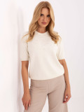 Pullover beige elegante con applicazione