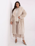 Elegante cappotto beige con fodera