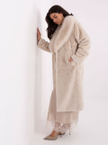 Elegante cappotto beige con fodera