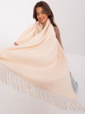 Sciarpa da donna beige chiaro con frange
