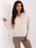 Elegante maglione beige con maniche lunghe