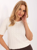 Pullover beige elegante con maniche corte
