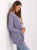 Cardigan lilla chiaro con tasche