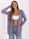 Cardigan lilla chiaro con tasche