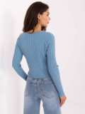 Pullover blu elegante con scollo a V