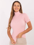Maglione rosa elegante con colletto