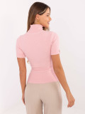 Maglione rosa elegante con colletto