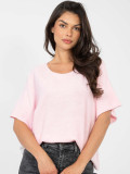 Maglione corto elegante rosa chiaro