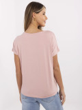 T-shirt stiloso con stampa in rosa chiaro