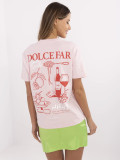 T-shirt rosa con stampa