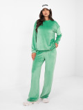 Ženski zeleni komplet s dugim rukavima i ukrasnim detaljima