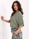 Stilizirana khaki bluza s 3/4 rukavima