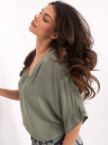 Stilizirana khaki bluza s 3/4 rukavima