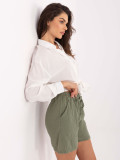 Shorts khaki a vita alta