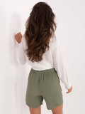 Shorts khaki a vita alta