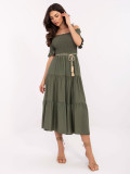Elegante Abito Midi con Volant