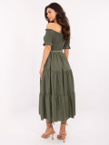 Elegante Abito Midi con Volant