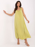 Abito oversize verde lime con scollatura a V