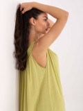 Abito oversize verde lime con scollatura a V