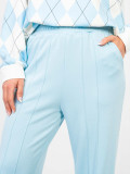 Pantaloni sportivi donna a gamba larga azzurri
