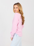 Maglione rosa con scollo a V