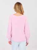 Maglione rosa con scollo a V