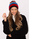 Cappello a righe con pompon