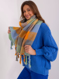 Elegante sciarpa arancione con frange