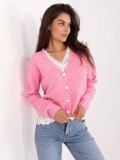 Maglione rosa a maniche lunghe