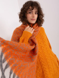 Sciarpa geometrica grigio-arancione