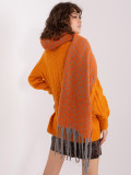 Sciarpa geometrica grigio-arancione