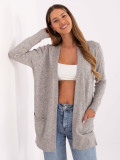 Cardigan grigio moderno con tasche