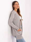 Cardigan grigio moderno con tasche