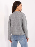 Elegante maglione grigio con maniche lunghe