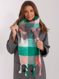 Sciarpa verde con frange