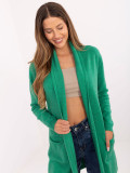 Cardigan verde con tasche