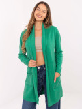 Cardigan verde con tasche
