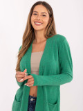 Cardigan verde con tasche
