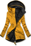 Parka doppia faccia di transizione con cappuccio giallo/nero