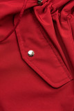 Parka con cappuccio removibile rossa/blu