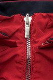 Parka con cappuccio removibile rossa/blu