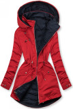 Parka con cappuccio removibile rossa/blu