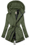 Parka di transizione kaki con fodera nera