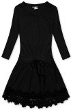 Abito corto nero con pizzo