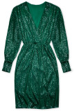Abito verde smeraldo con paillettes